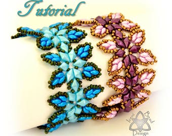 Pdf Tutorial Delia Bracelet with DiamonDuo Beads and SuperDuo Beads, Beading Pattern English Only,