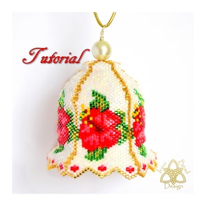 Perlenmuster: Hibiskus Glocke, 3D Peyote Glöckchen pdf. Nähanleitung. Nur Englisch