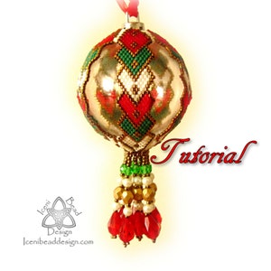 Bead Pattern: Solstice Beaded Christmas Ornament Cover,pdf. tutorial