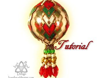 Bead Pattern: Solstice Beaded Christmas Ornament Cover,pdf. tutorial