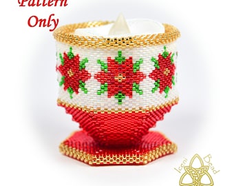 Poinsettias Votive Tea-Light Cup, pdf Tutorial, English only.