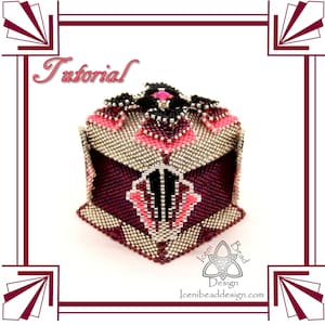 Beaded Box Pattern, Modern Millie Art Deco Box, Peyote Stitch Box with Lid, pdf Tutorial, English only.