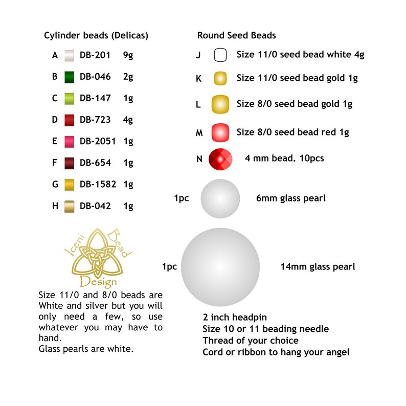 Bead Pattern: Hibiscus Angel, Tree Ornament, Pdf. Tutorial. English ...