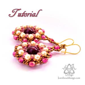 PDF Tutorial Elegance Earrings with SuperDuo beads. Pattern, Instructions, beadwork. English Only,