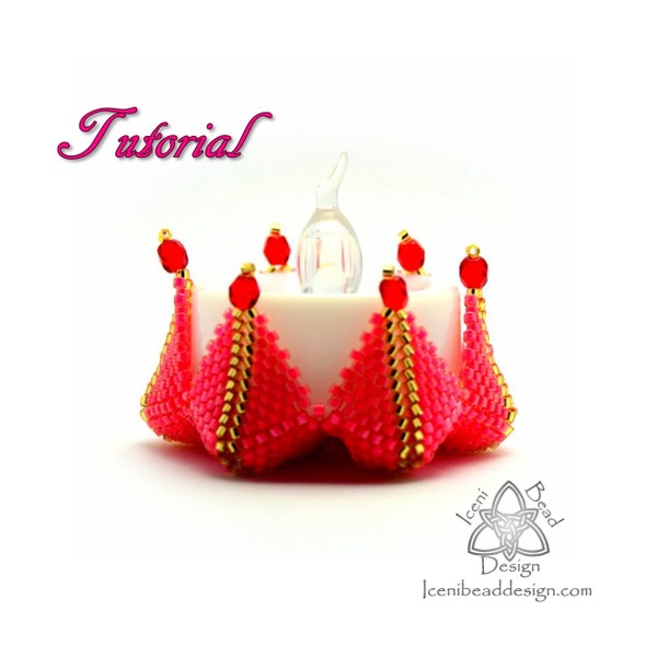 Lotus Beaded Tea-Light Cover, pdf Tutorial, English only.