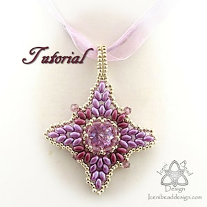 Faith Pendant .pdf Tutorial, with SuperDuo Beads, Crystal Rivoli and Crystal Bicones, Beading Pattern, Beadwork, English Only,