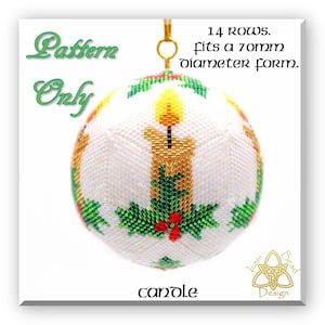 Christmas Candle 3D peyote Ball Bead Pattern: Ball Ornament. pdf. tutorial. English only
