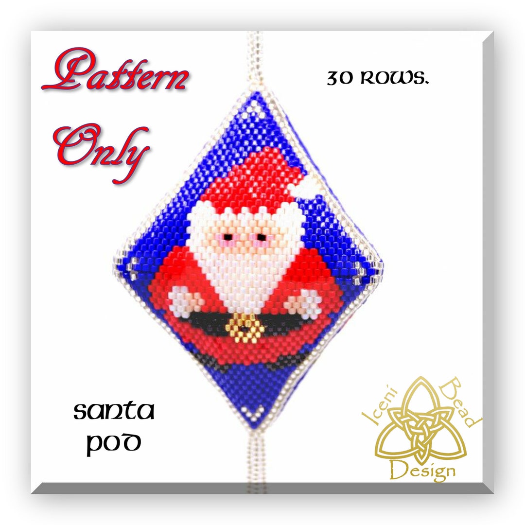 Santa Pod Ornament, Peyote Stitch, Pattern, Instructions, Pdf. - Etsy