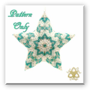 Fleur Ice 03, 3D peyote Star Bead Pattern: Star Ornament. pdf. tutorial. English only