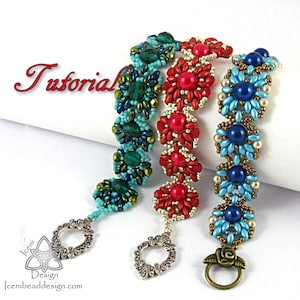 May include: Three beaded bracelets with different colored beads and clasps. The bracelets are made with turquoise, red, and blue beads. The clasps are silver and gold.