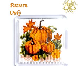Beaded Coaster, Pumpkins, Halloween, Peyote stitch Beaded Coaster