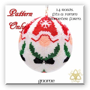 Gnome 3D peyote Ball Bead Pattern: Ball Ornament. pdf. tutorial. English only