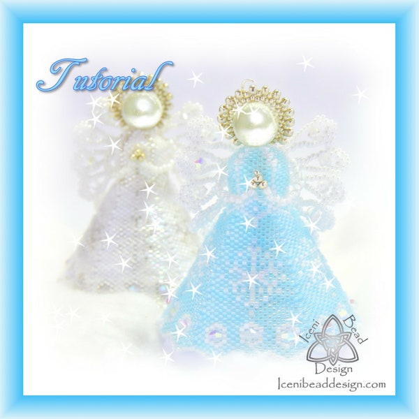 Bead Pattern: Snow Angel, tree ornament, pdf. tutorial. English only