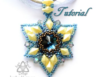 PDF Tutorial Tantalising Triangle Pendant with DiamonDuo Beads and Crystal Rivoli. Pattern, Instructions English Only,