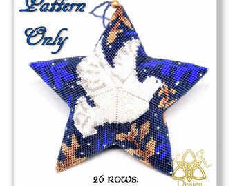 3D peyote Star Bead Pattern: Dove of Peace Star pdf. tutorial. English only