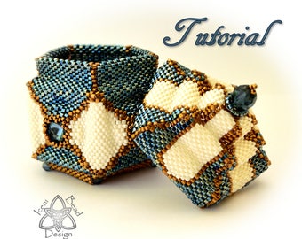 Beaded Box Pattern, Arabesque, Peyote Stitch Box with Lid, pdf Tutorial, English only.