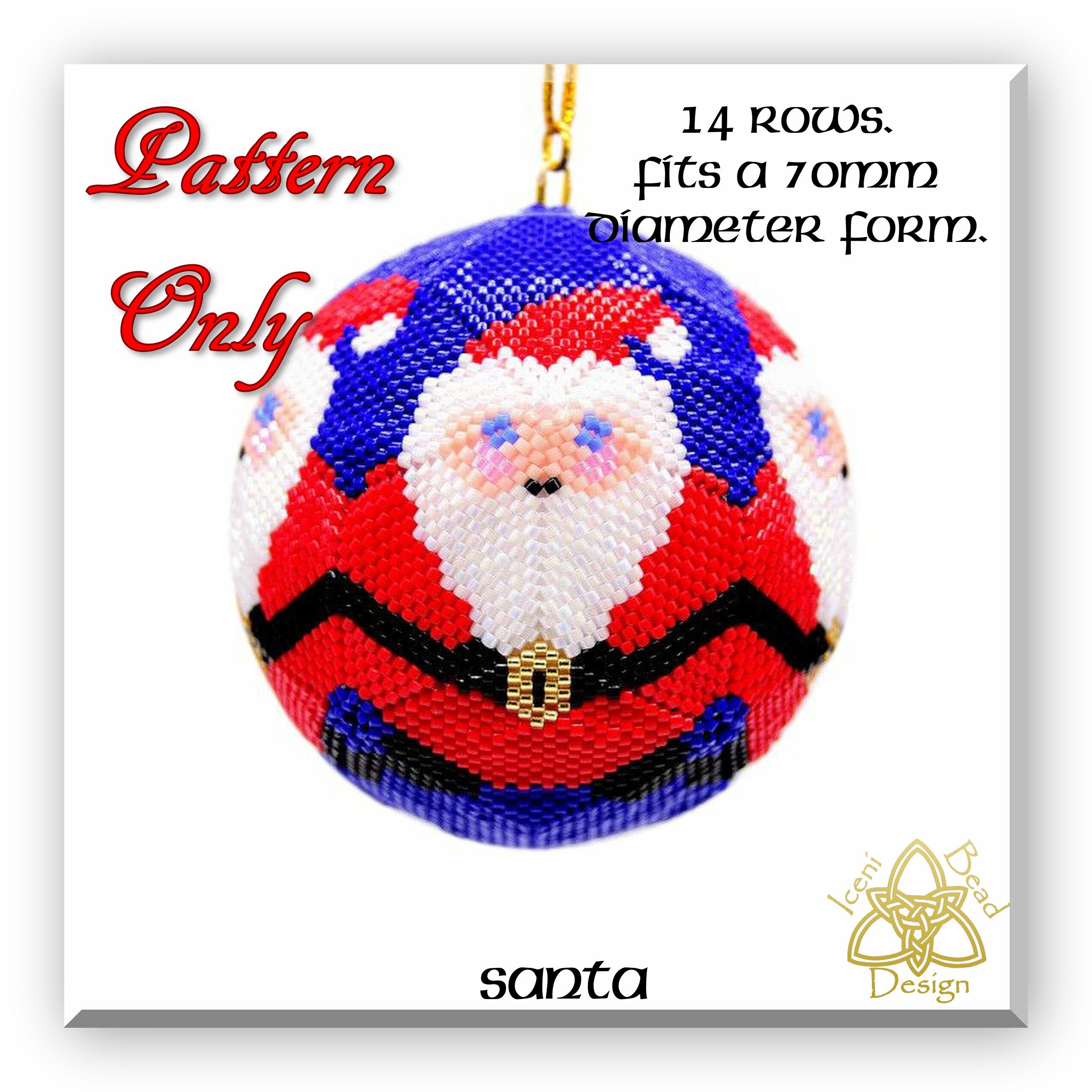 Santa 3D Peyote Ball Bead Pattern: Ball Ornament. Pdf. - Etsy