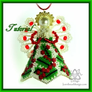 Bead Pattern: Holly Angel Tree Ornament, pdf. tutorial. English only