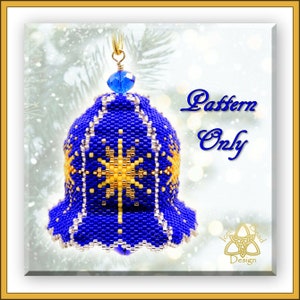 Bead Pattern: Christmas Star Bell Ornament, pdf. tutorial. English only