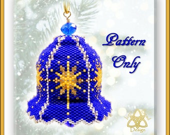 Bead Pattern: Christmas Star Bell Ornament, pdf. tutorial. English only