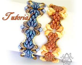 Tutorial Juliet Bracelet pdf Pattern, with Zoliduo beads and Superduo beads Instructions English Only,