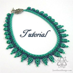 PDF Tutorial Louisa Necklace with Super Duo beads, beading pattern. English Only,