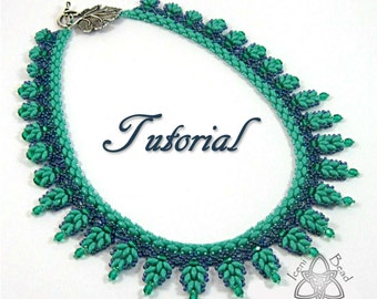 PDF Tutorial Louisa Necklace with Super Duo beads, beading pattern. English Only,