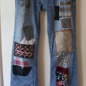 Recycled One of a Kind Jeans / Custom Hand Made Jeans / - by Breathe-Again Clothing
