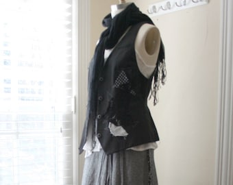 NEW - Artisan Waistcoat / Upcycled One of a Kind Vest / Handcrafted by BREATHE Again Clothing