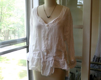 White Linen Breathe-Again Shirt / Handmade in USA - by Breathe-Again Clothing