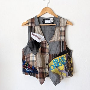 Gilet artigianale / Gilet riciclato unico nel suo genere / Realizzato a mano da BREATHE Again Clothing