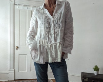 NEW  - Bohemian Linen Shirt / Handmade in USA - by Breathe-Again Clothing