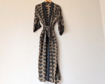 NEW -  Silk Robe Patchwork Indian Silk Sari Kimono / Wearable Art / Stock # SR5BC / by Breathe-Again Clothing