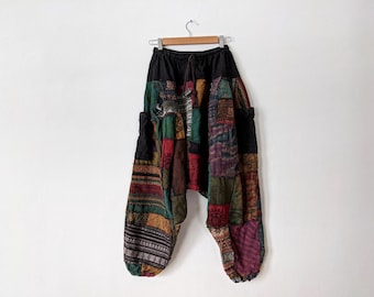 Nepal "HASRI" Patchwork Low Crotch Harem Pants / Unisex Pants / by Breathe-Again Clothing