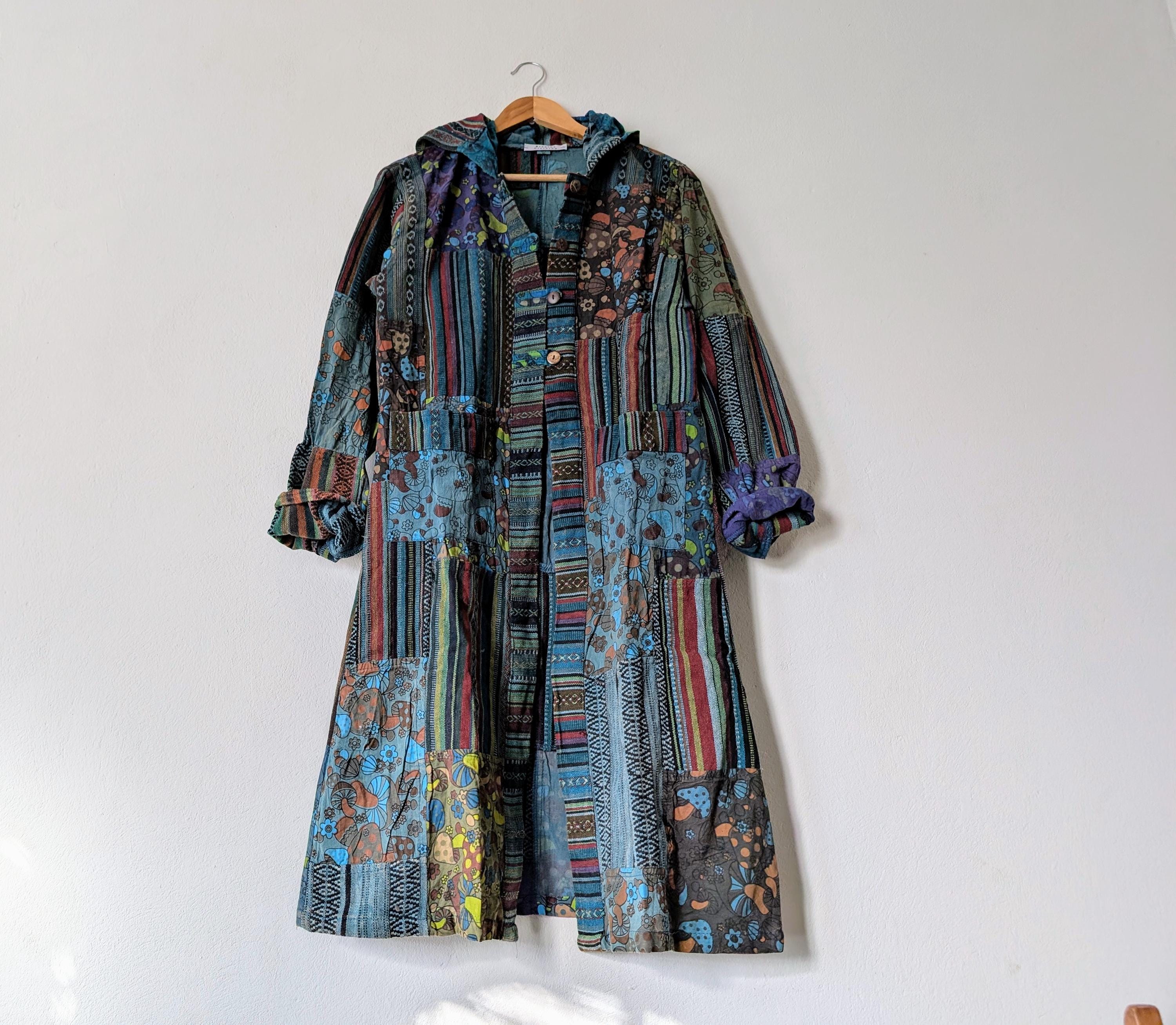 New - Hoodie Patchwork Jacket / Sale - Wearable Art / Handmade - Breathe-Again Clothing