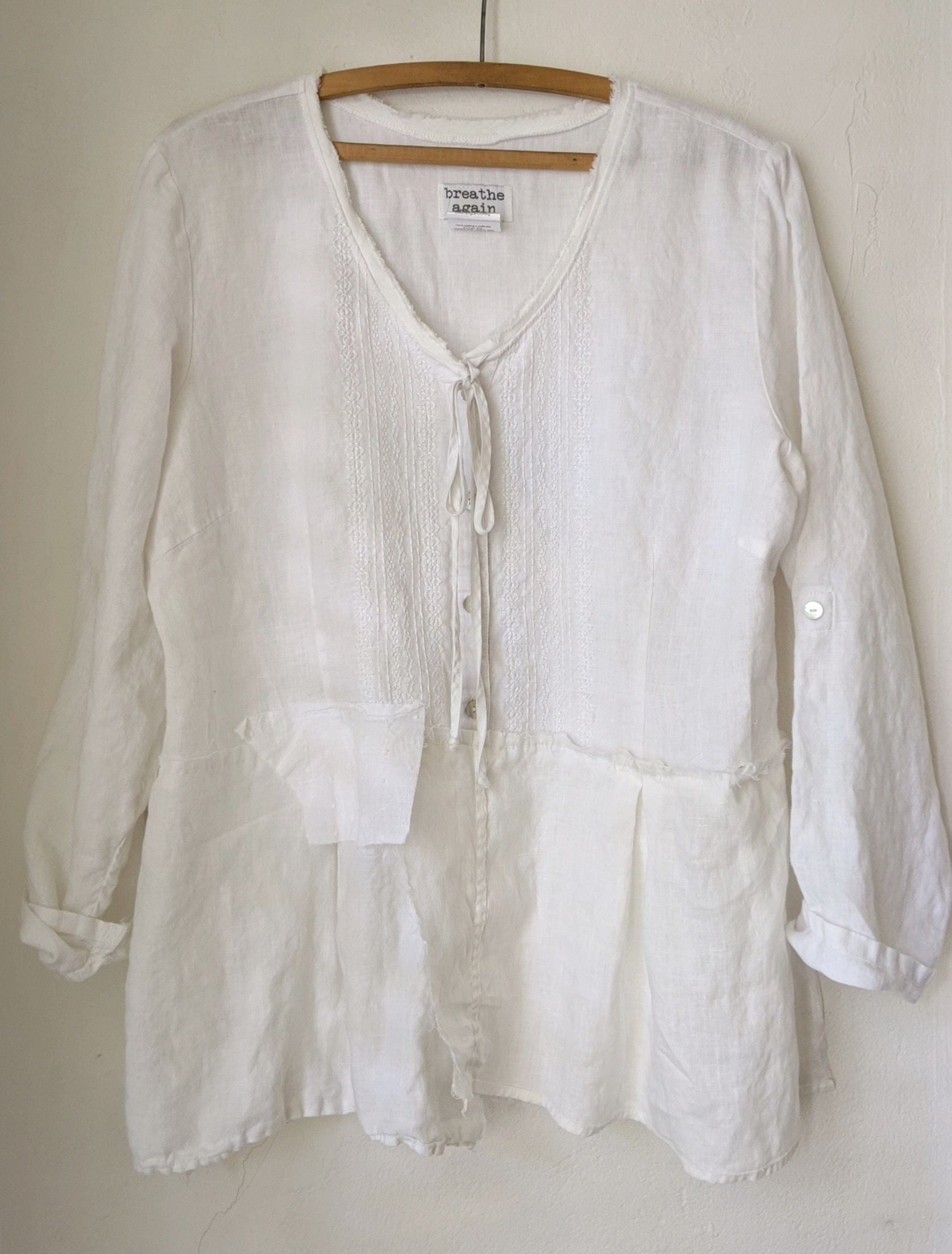 NEW White Breathe-again Artisan Shirt / Handmade by - Etsy