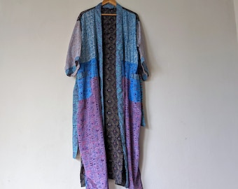 NEW -  Silk Robe Patchwork Indian Silk Sari Kimono / Wearable Art / Stock # SR4BC / by Breathe-Again Clothing