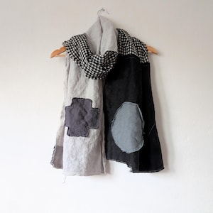Hand Made Bohemian Patchwork Linen Shawl Scarf / by Breathe-Again Clothing
