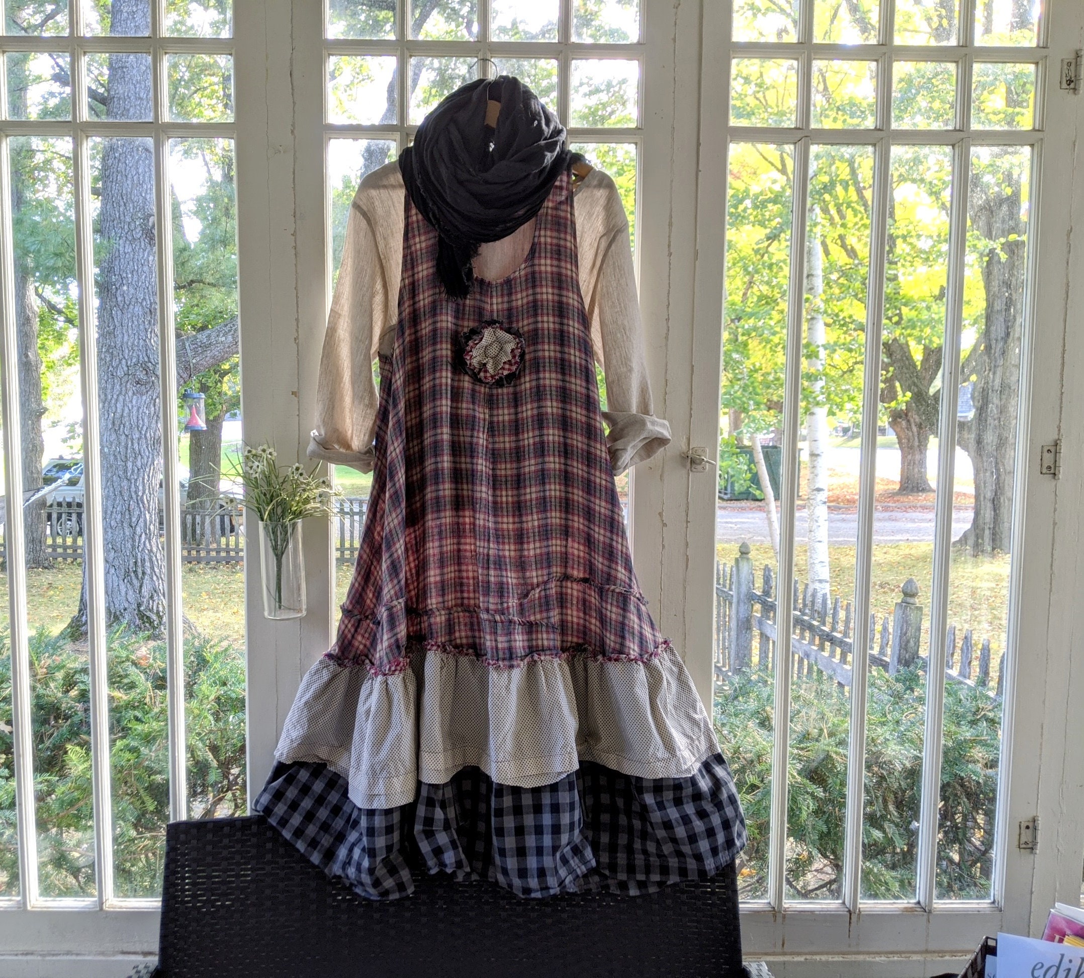 Boho Plaid French 'maryse' Dress / Handmade by - Etsy