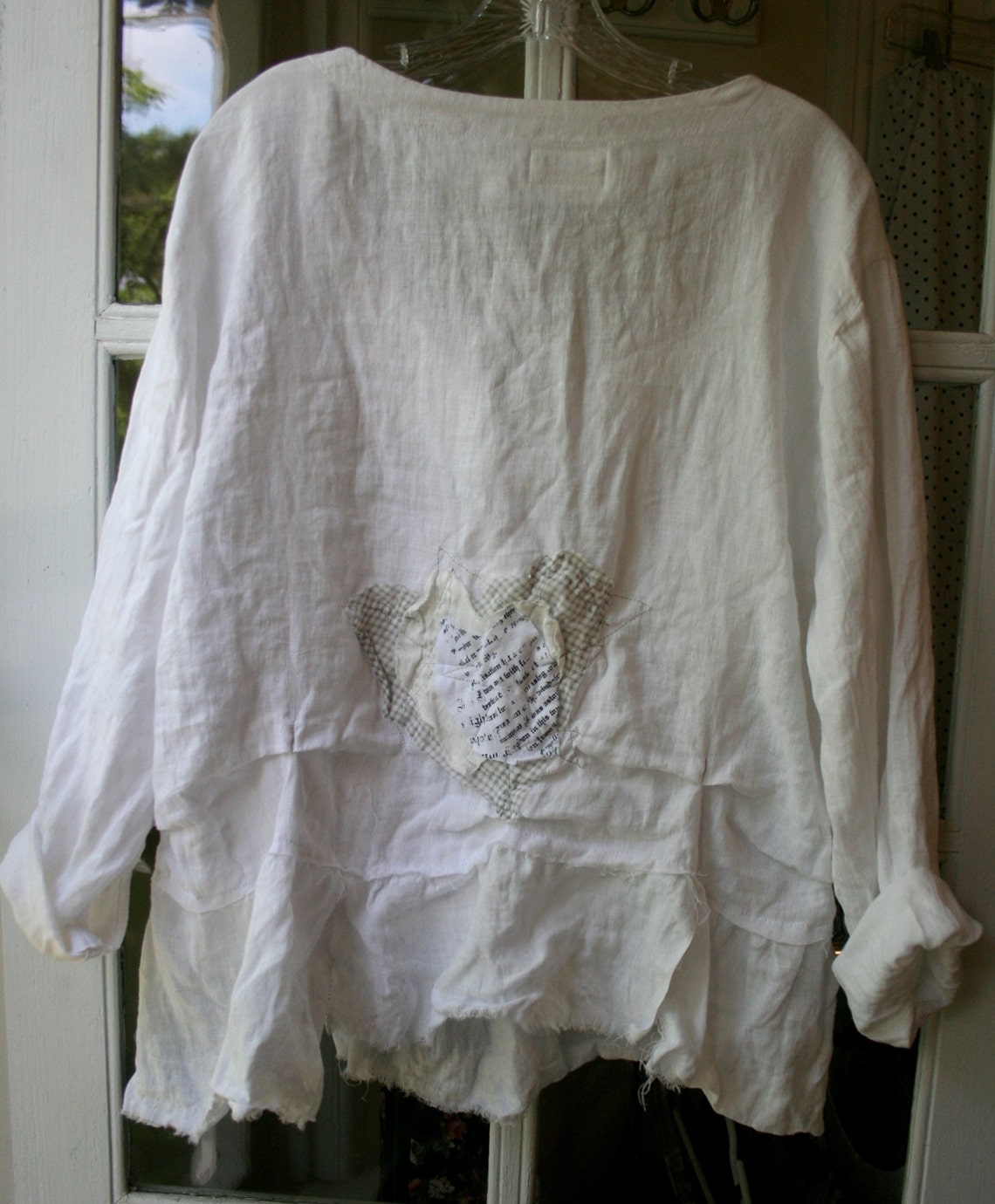 White Linen BreatheAgain Recycled Shirt / Handmade in USA Etsy