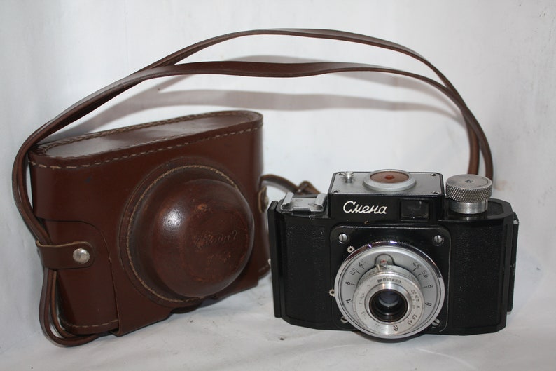 Vintage Soviet Photo Camera SMENA-1 Lomo Lomography lens T-22 Vintage Soviet Union USSR with case 033850 Soviet 35mm compact film camera