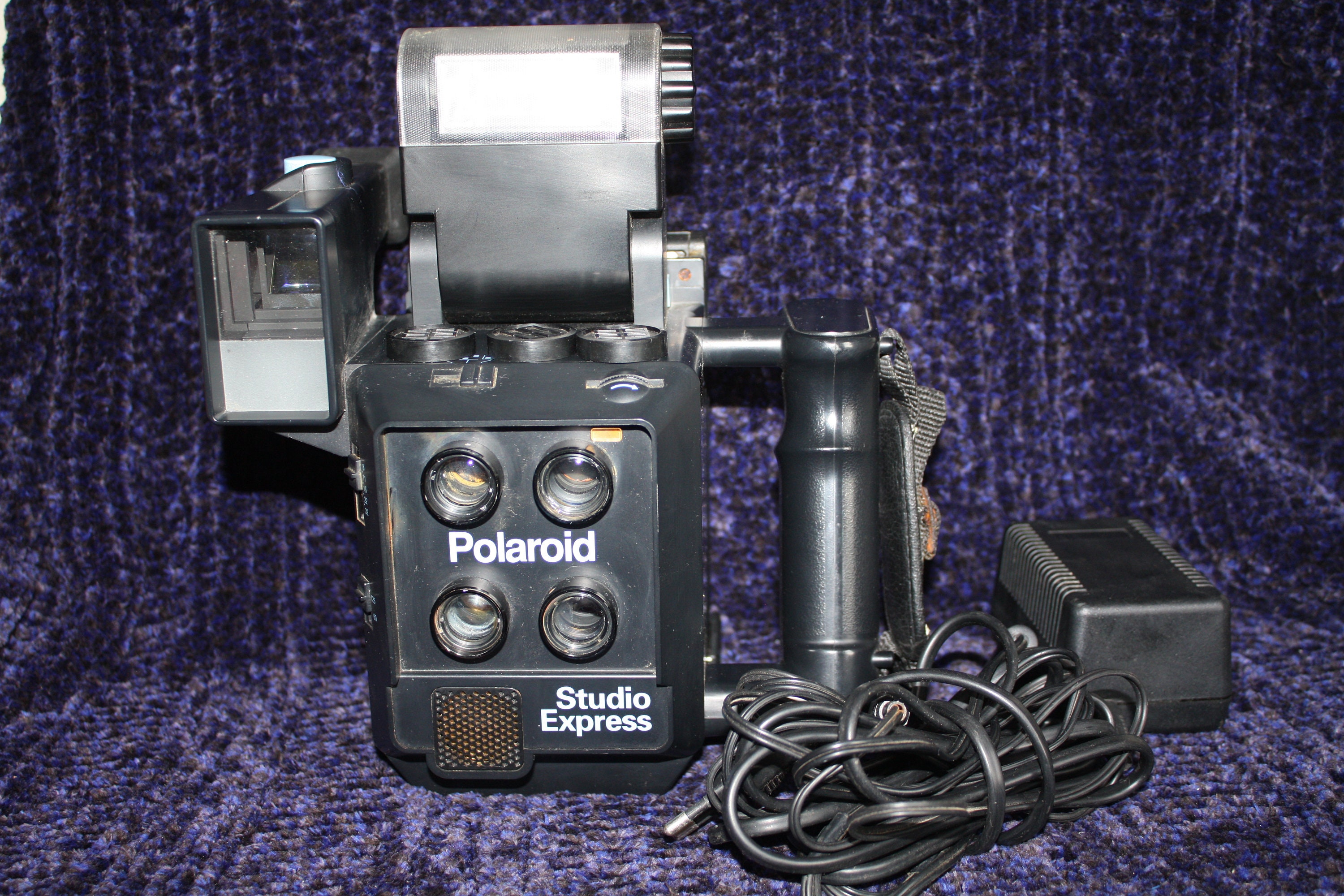 Vintage Polaroid studio express miniportrait 4 lens instant camera model  403 Made in Japan USA Italy Ormaf Thermo Back filmholder Rare