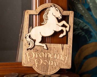 Wall decoration miniature sign mini tavern Prancing Pony lord of the rings cute pony heroic fantasy horse pony dollhouse