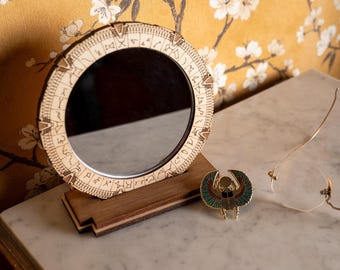 Miroir décoratif à poser Stargate miniature Porte des étoiles fanart pièce unique série TV années 90 rétro vintage nostalgie maquillage