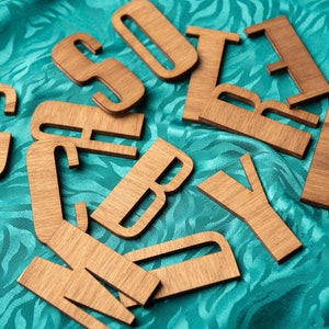 Letra decorativa de madera por unidad – Texto y nombre personalizados – Estilo retro vintage Art Déco – Corte láser artesanal – Fabricado en Francia