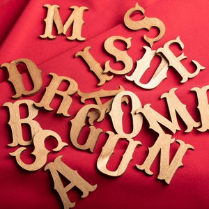Letras decorativas de madera vintage retro circo western antiguo personalizado nombre texto linda idea de regalo para niño