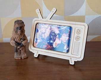 Cadre photo télé TV Vintage retro format 10x15 nostalgie années 80 idée cadeau décoration d'intérieur geek retrogaming tendance