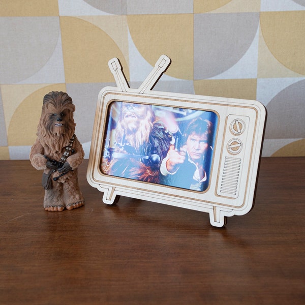 Cadre photo télé TV Vintage retro format 10x15 nostalgie années 80 idée cadeau décoration d'intérieur geek retrogaming tendance