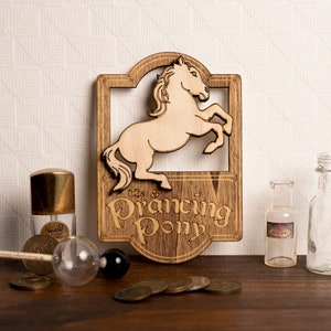 Wall decoration miniature sign mini tavern Prancing Pony lord of the rings cute pony heroic fantasy horse pony dollhouse image 5