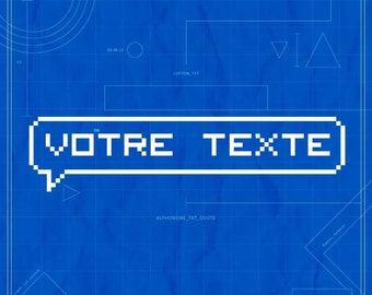 Bulle dialogue bois personnalisée texte pixel jeux vidéos gamer gaming rétro vintage rétrogaming années 80 90 nostalgie cadeau unique